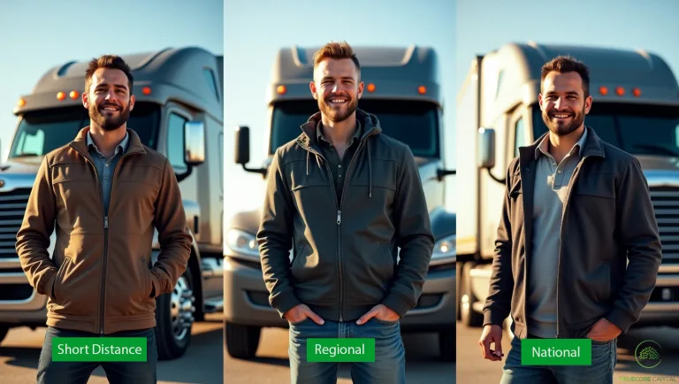 Short Distance vs. Regional vs. National Semi Truck Driving